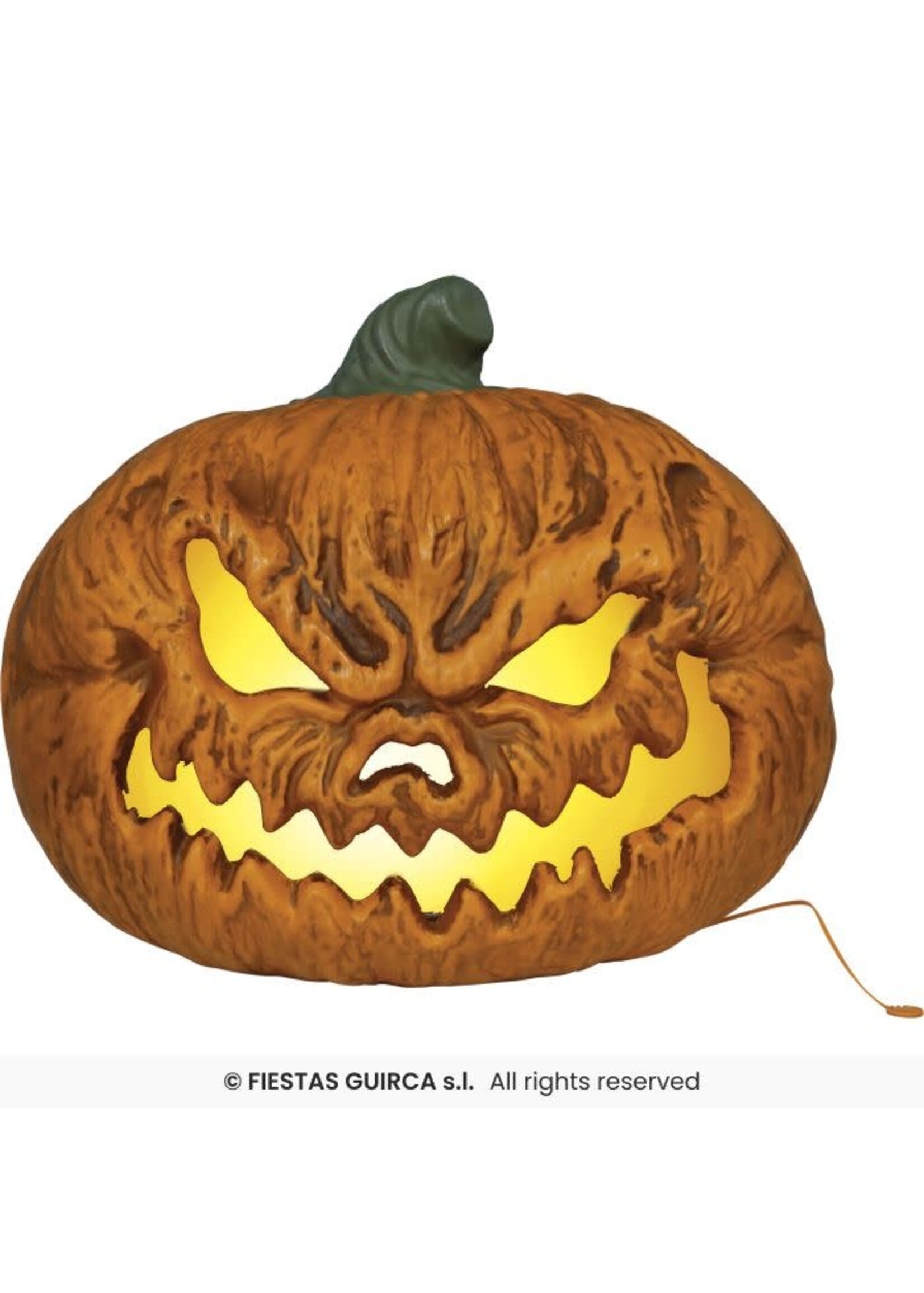 Feestkleding Breda Angstaanjagende pompoen met intens licht, pvc, 38 cm