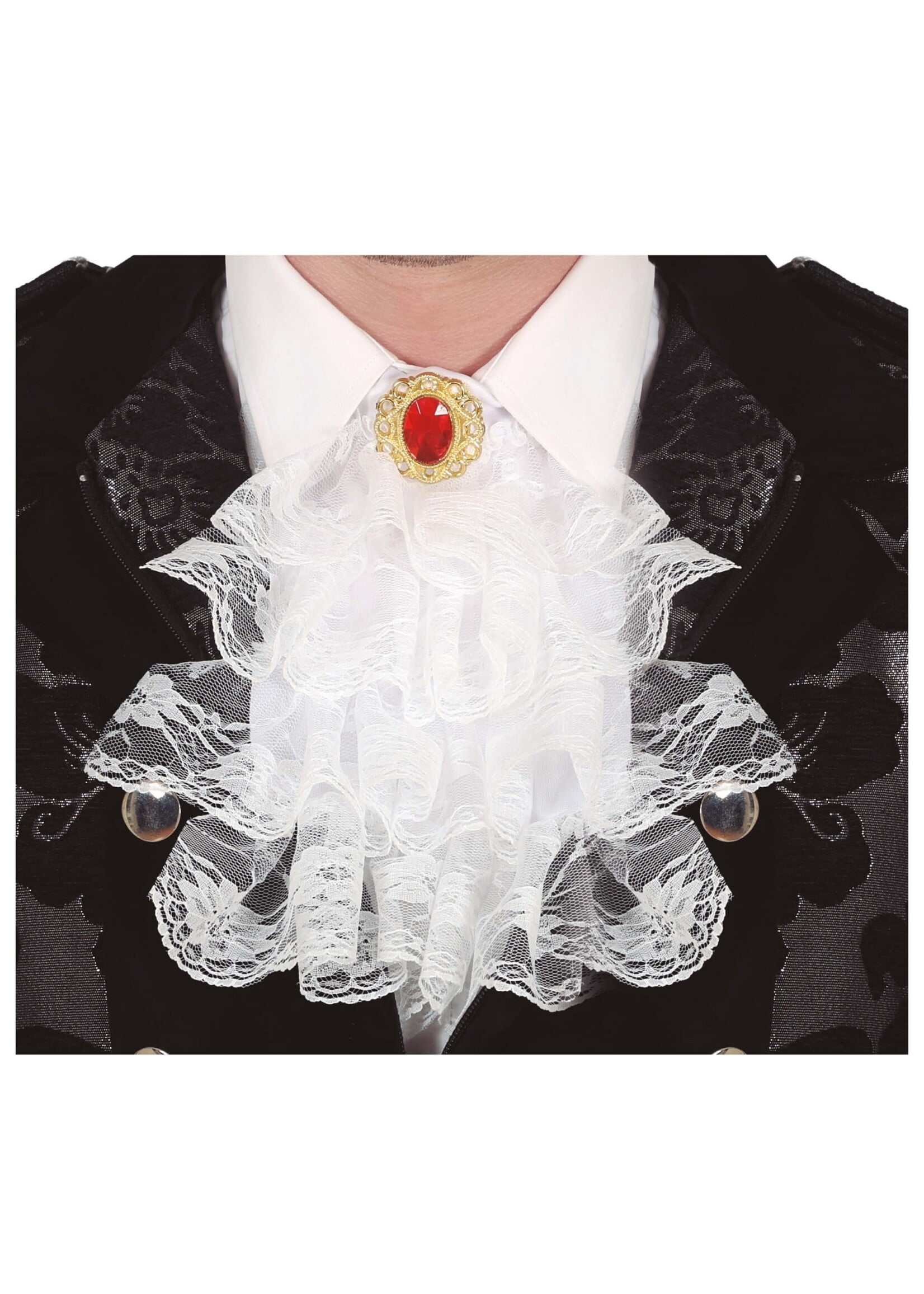 Feestkleding Breda Jabot wit