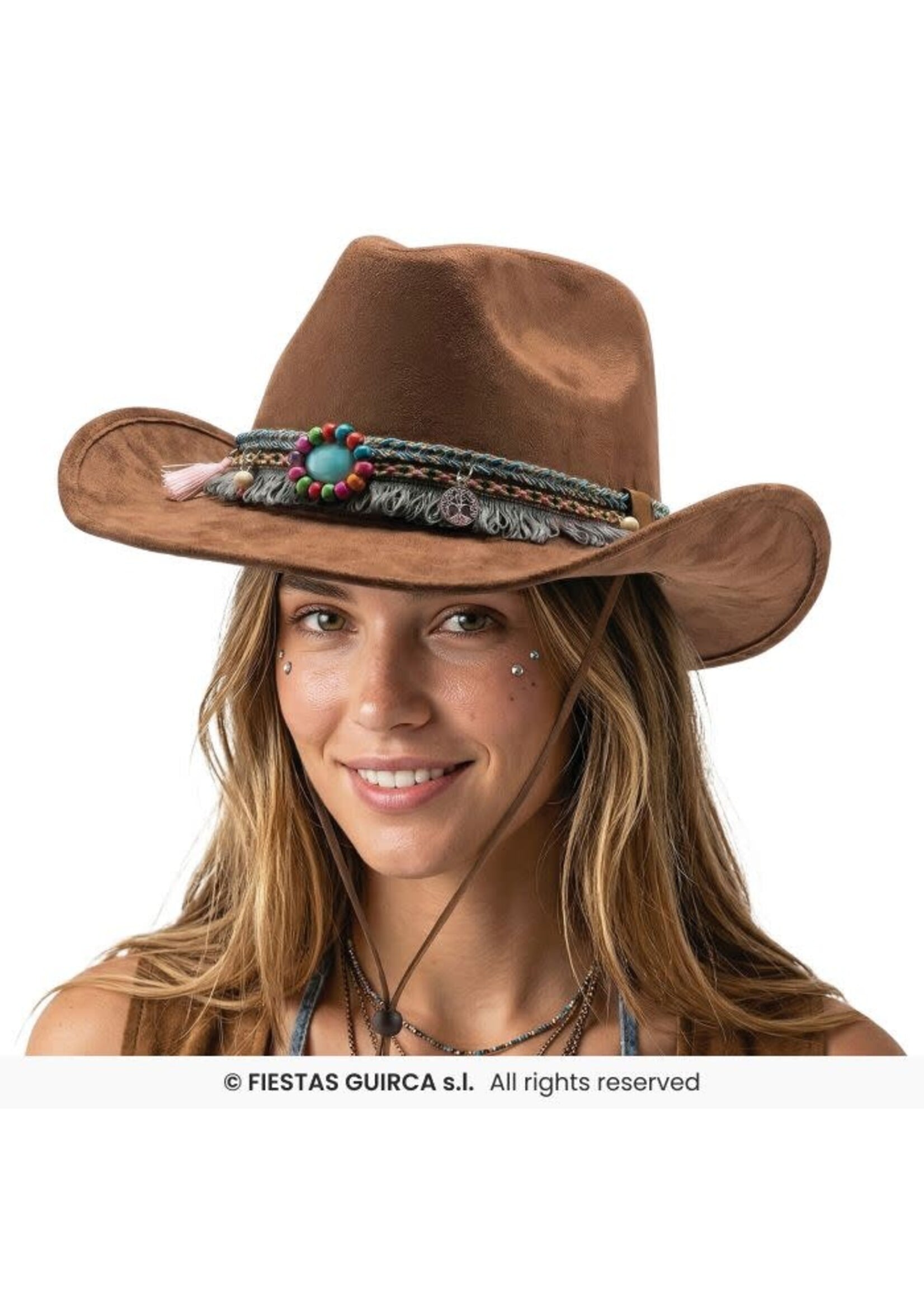 Feestkleding Breda Vilten cowboyhoed, bruin