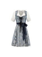 Feestkleding Breda Dirndl 2 delig baluw/bloemen, kanten schort