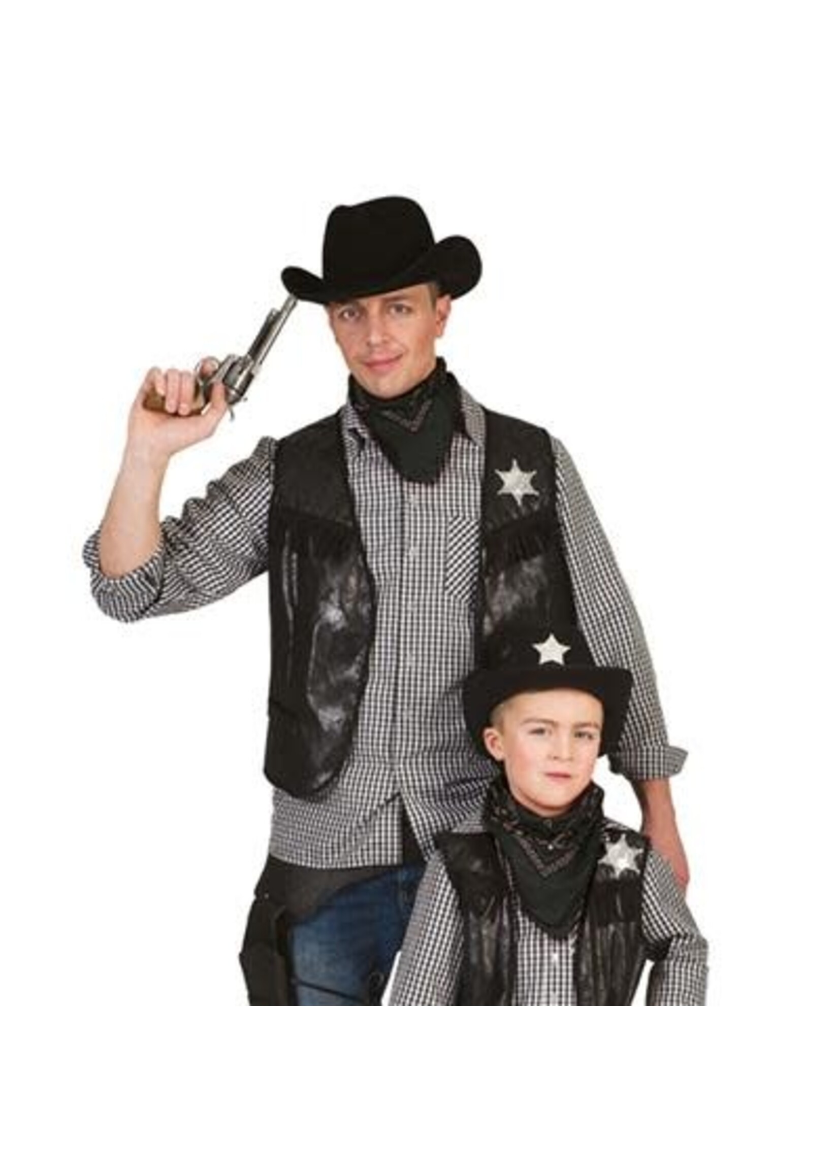Feestkleding Breda Zakdoek cowboy zwart 50 x 50 cm
