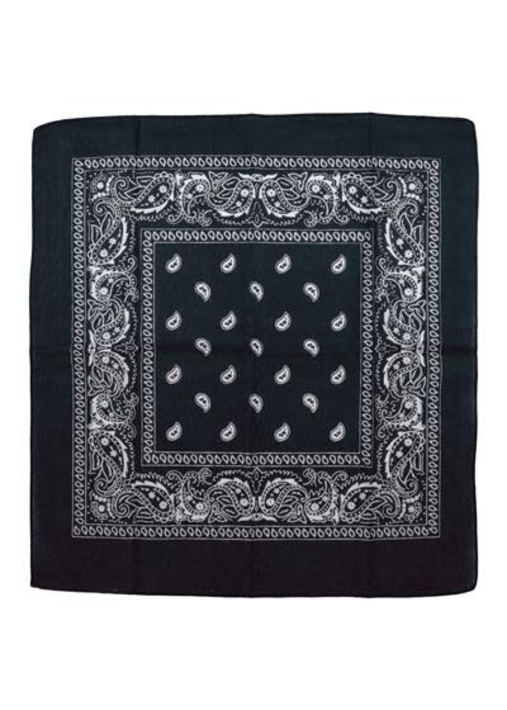 Feestkleding Breda Zakdoek cowboy zwart 50 x 50 cm