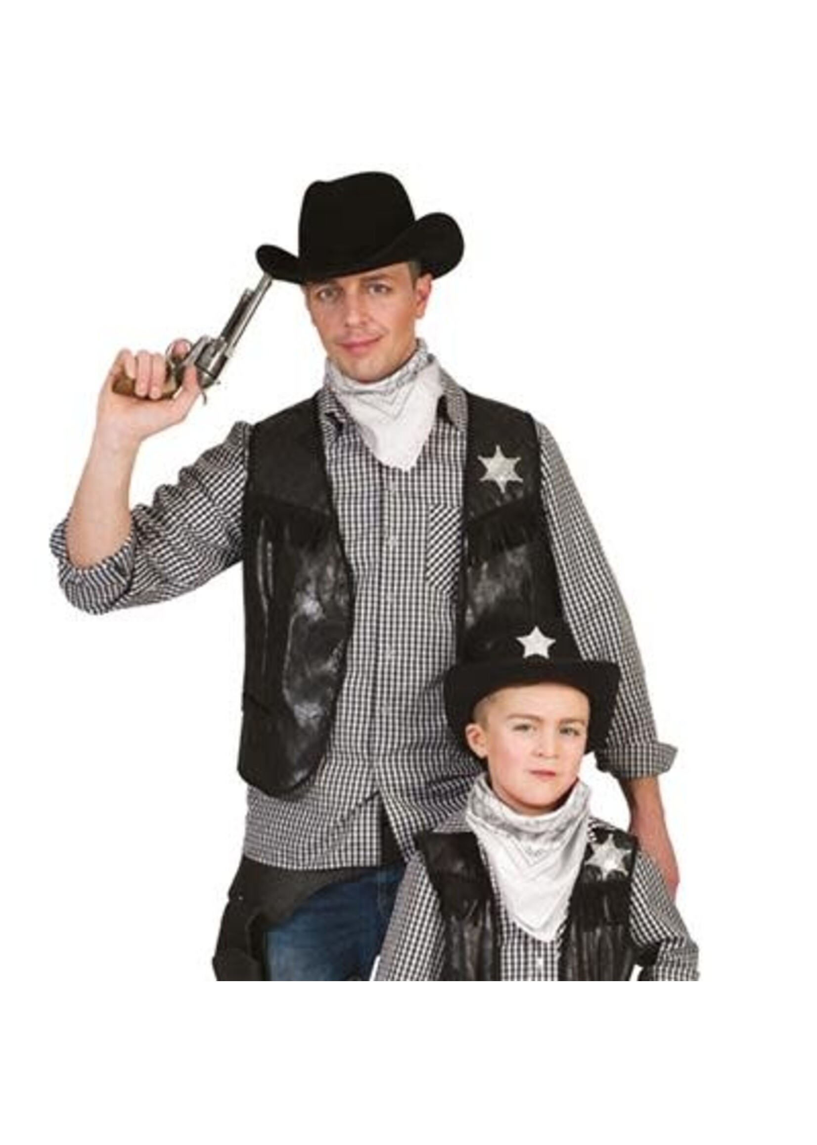 Feestkleding Breda Zakdoek cowboy wit 50 x 50 cm