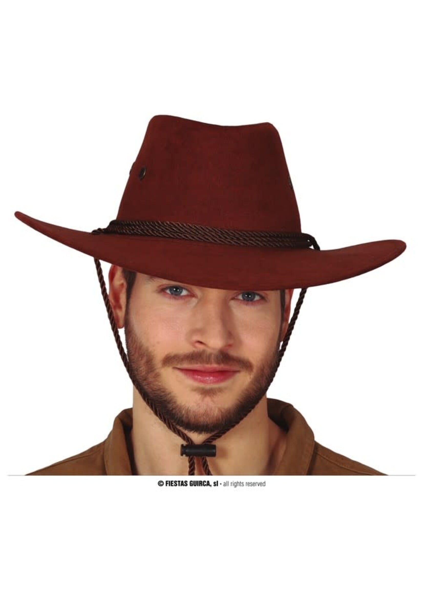 Feestkleding Breda Hoed Cowboy bruin extra groot