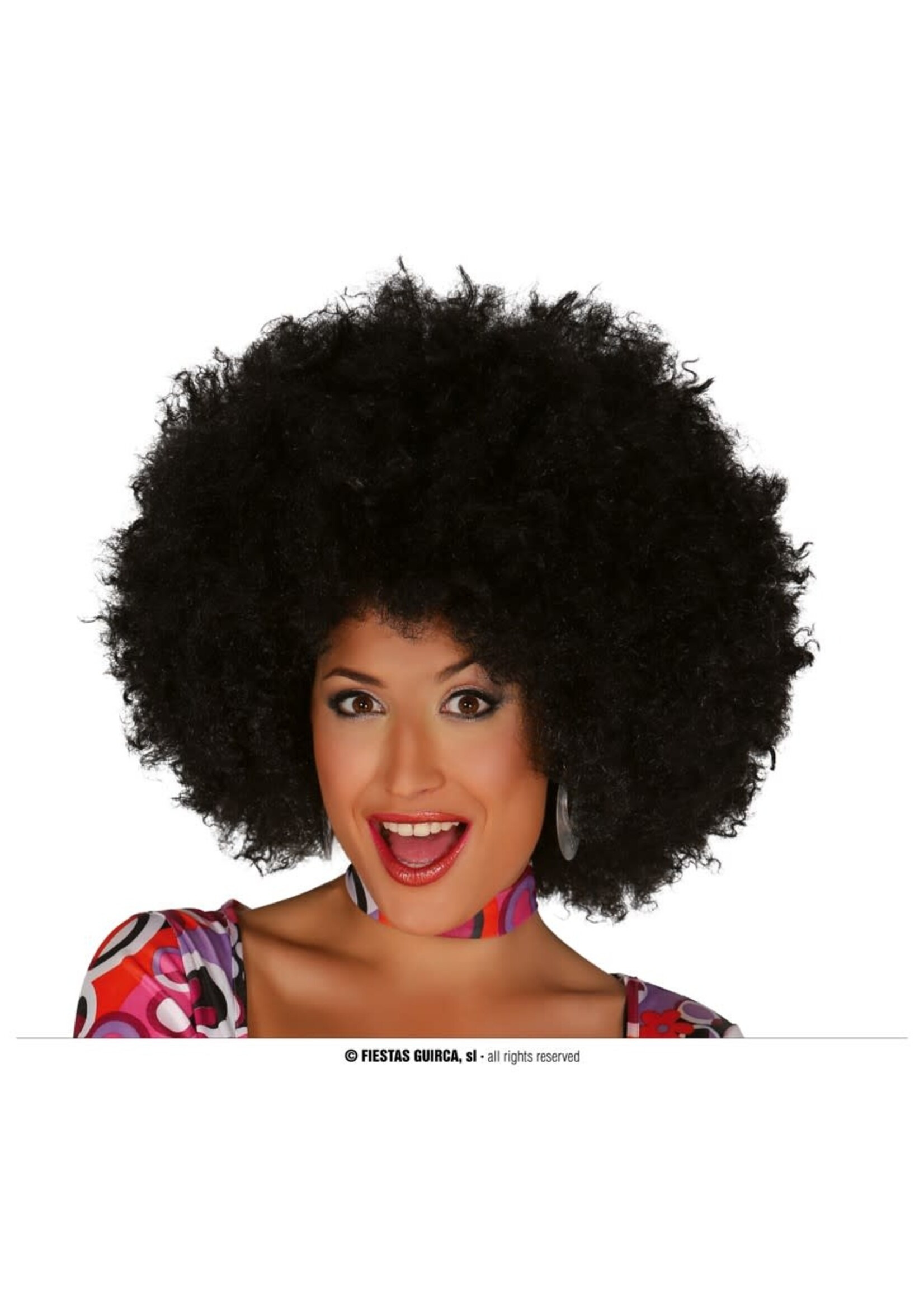 Fiestas Guirca Pruik zwarte afro extra groot