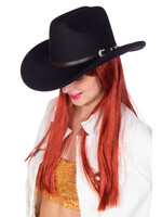 Wilbers & Wilbers Zwarte cowboyhoed met gesp