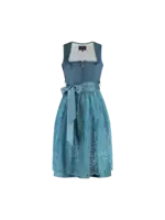 Feestkleding Breda Dirndl, 2-delig, jacquard, antiekblauw velours, 70 cm