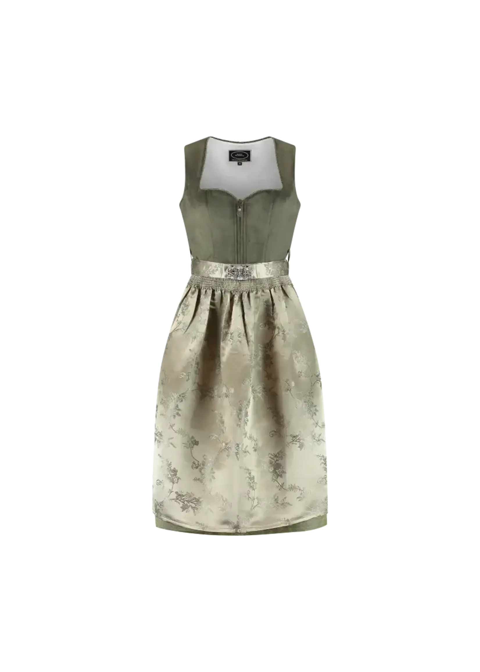 Haus Huberts 2-delige dirndl - groen velours en jacquard