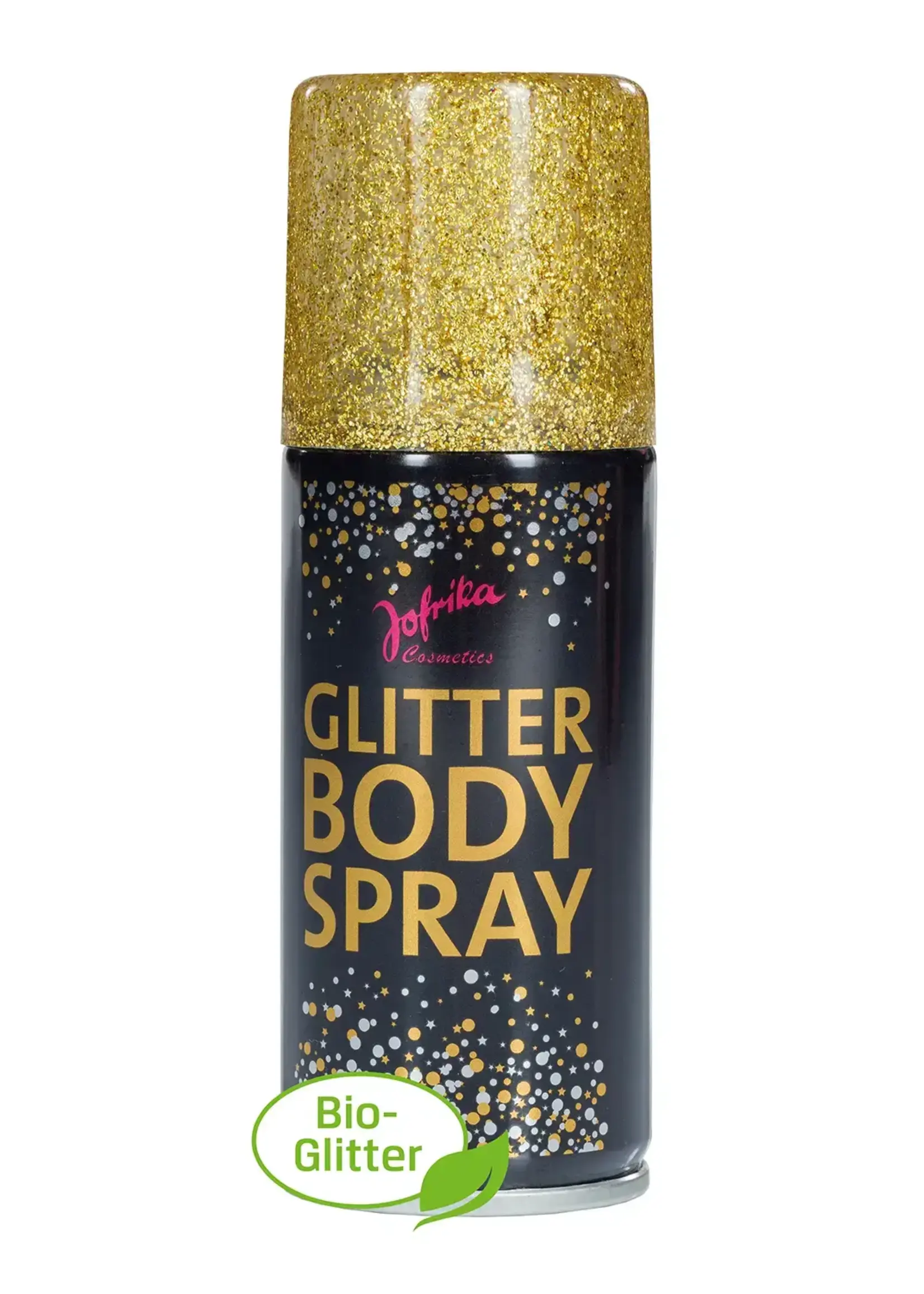 Feestkleding Breda Gouden bodyspray met glitters