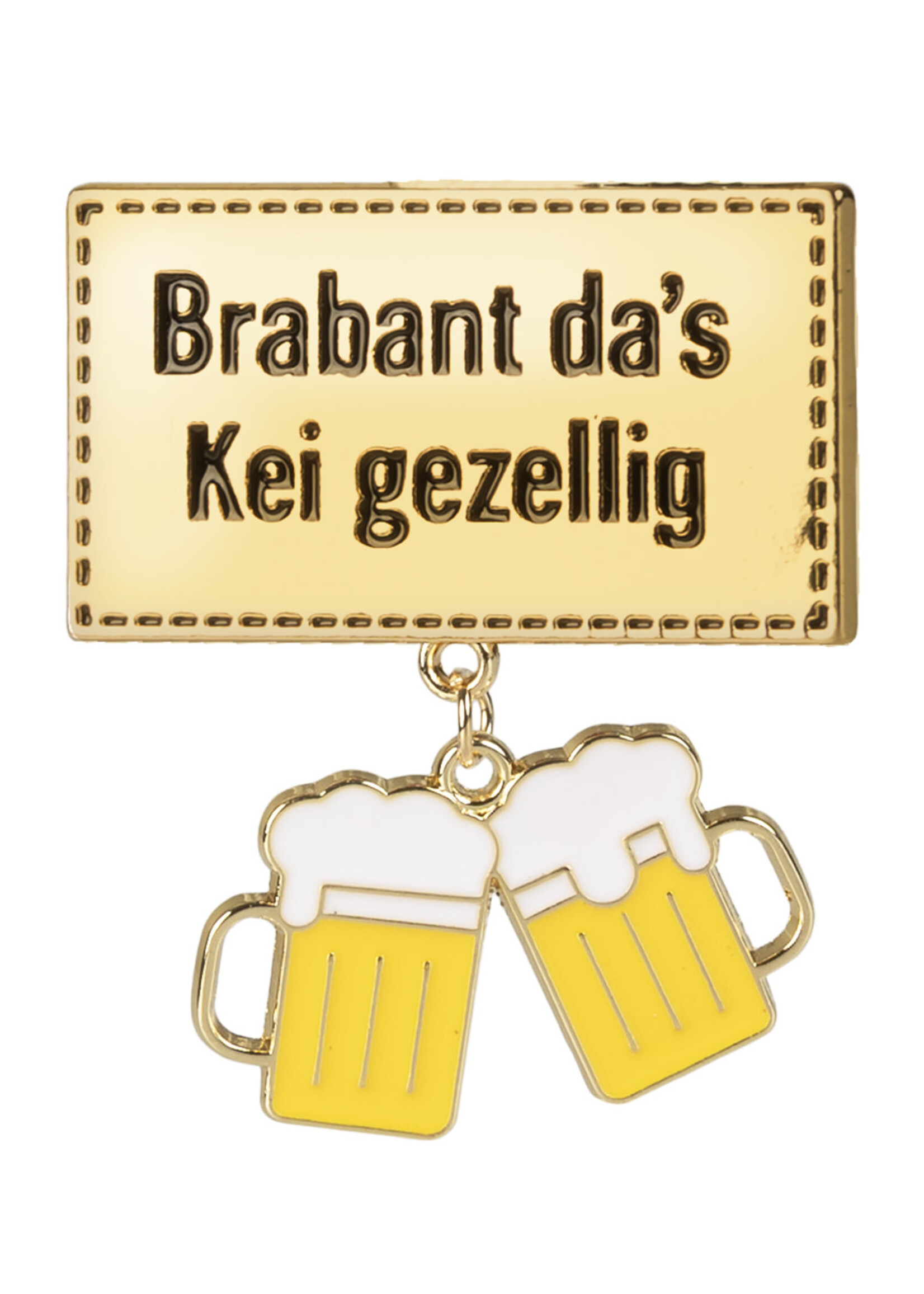 PartyXplosion Rechthoekige badge "Brabant da's kei gezellig"