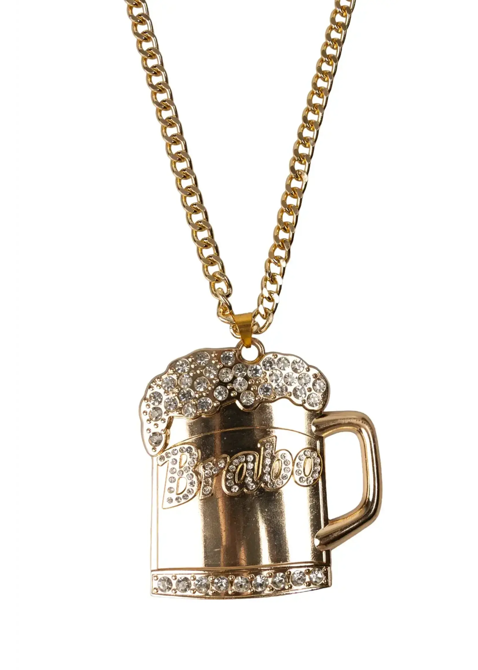 PartyXplosion Gouden bierglas ketting "Brabo"