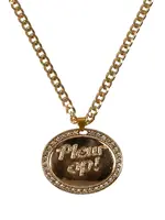 PartyXplosion Gouden ketting met "Pleur op!"