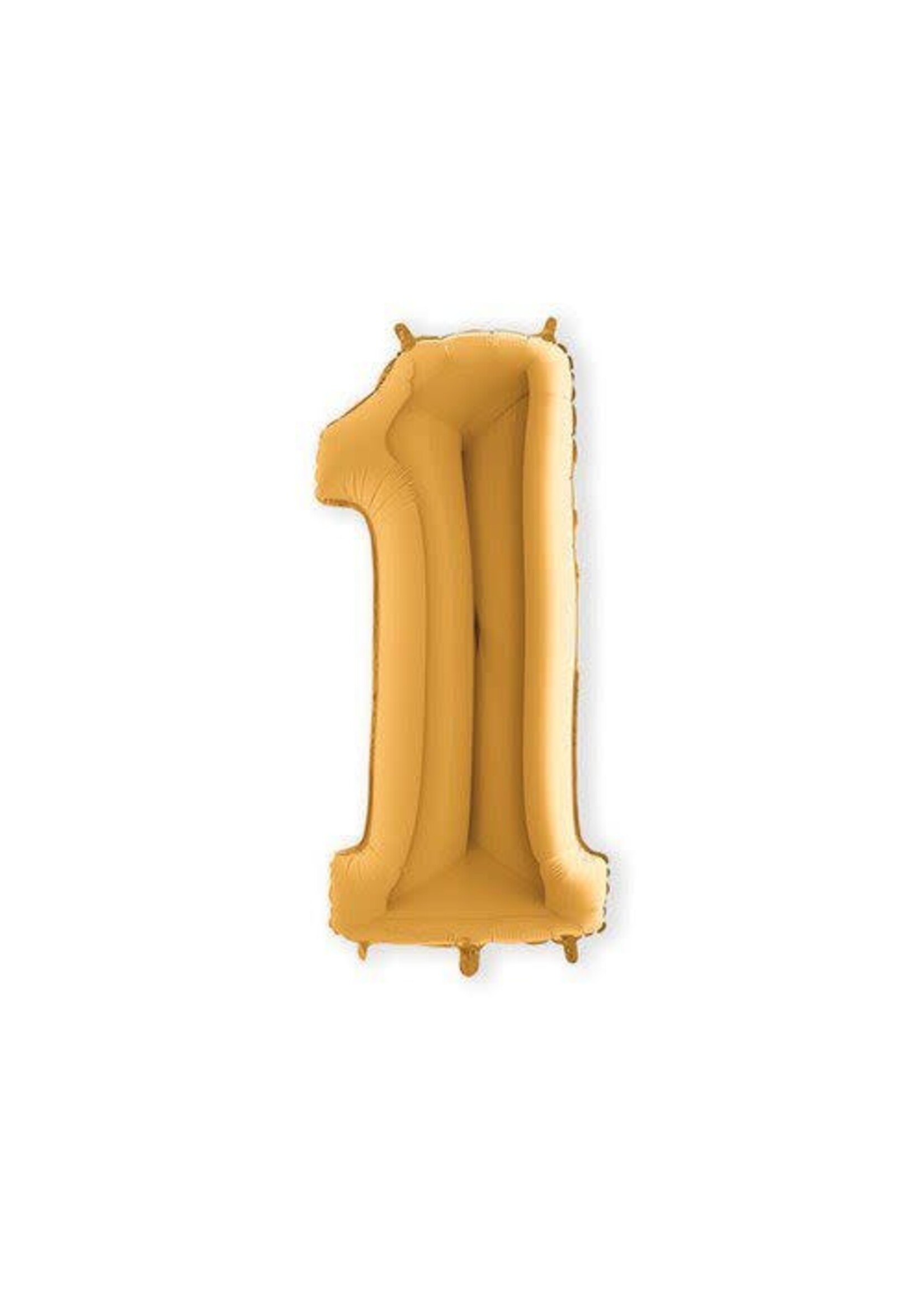 Feestkleding Breda Folieballon cijfer ’1’ goud (102cm)