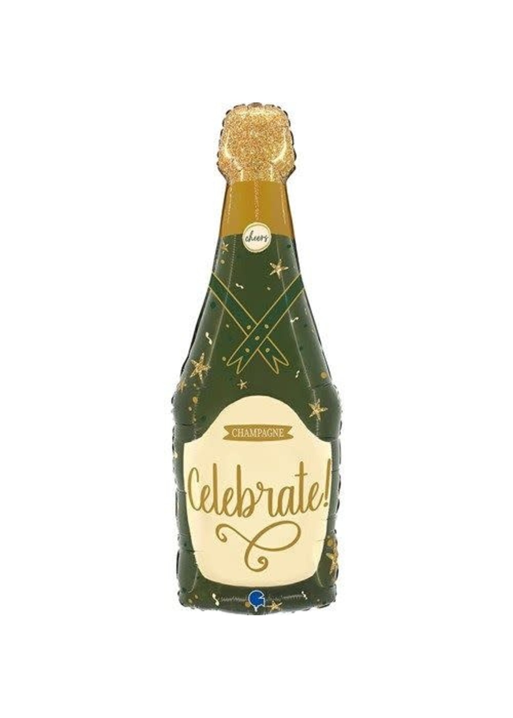 Feestkleding Breda Folieballon glitter champagnefles (94 cm)