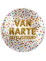 De Ballonnerie Folieballon Van Harte Gefeliciteerd Confetti 46cm