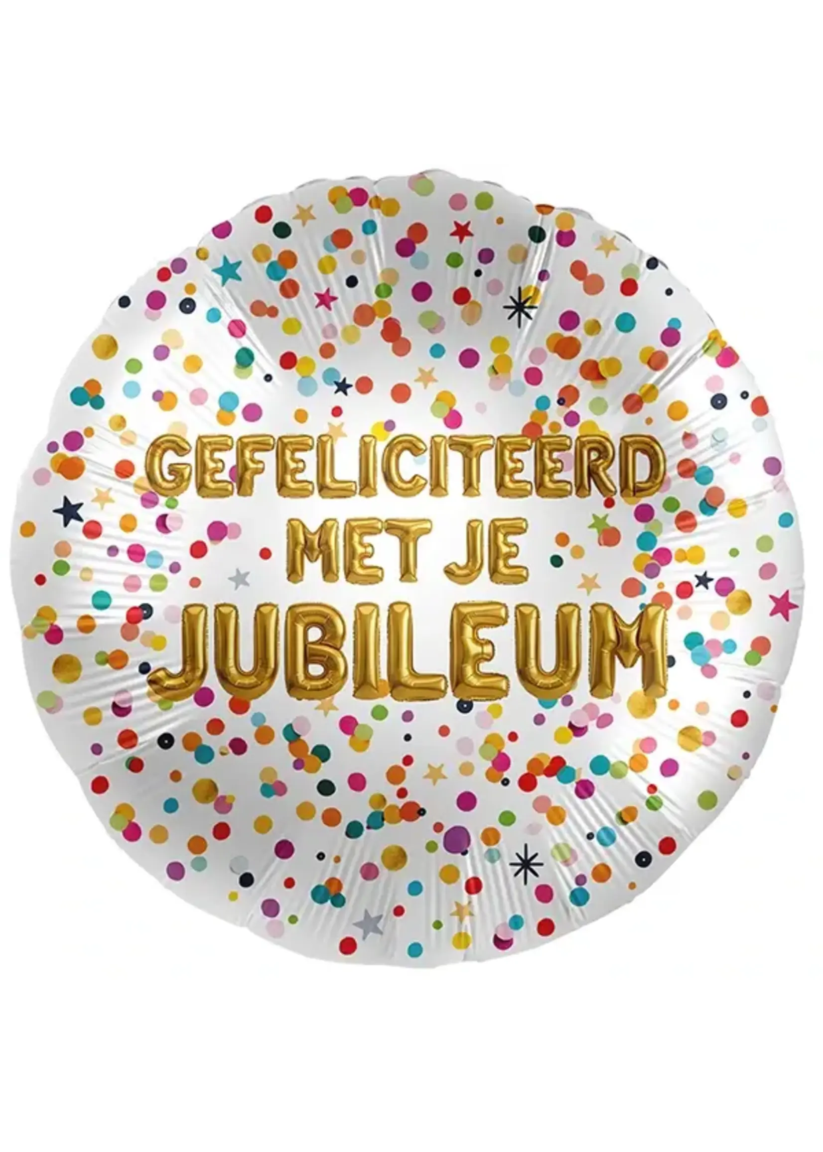 De Ballonnerie Folieballon Gefeliciteerd Met Je Jubileum Confetti 46cm