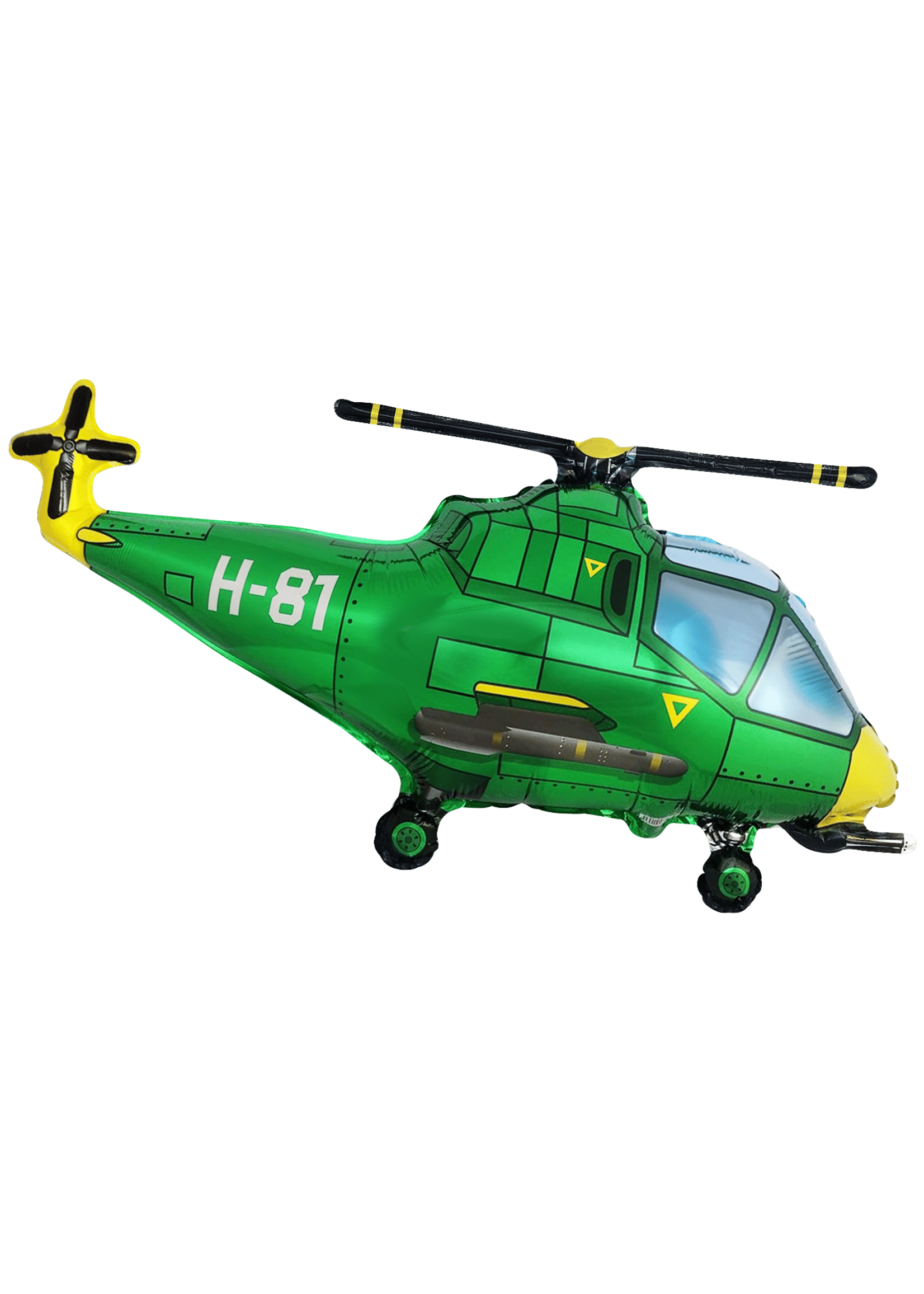 Feestkleding Breda Folieballon groene helikopter 56 x 97 cm