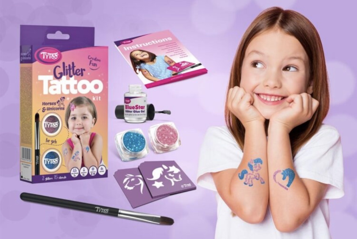 Glitter tattoo maken Paarden en Unicorns Miograto Babyboutique