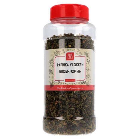Paprika vlokken groen 9x9 mm Paprika vlokken groen 9x9 mm