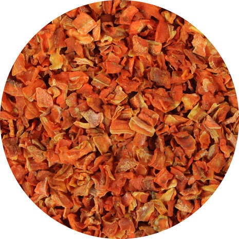 Wortel vlokken 10x10 mm Wortel vlokken 10x10 mm