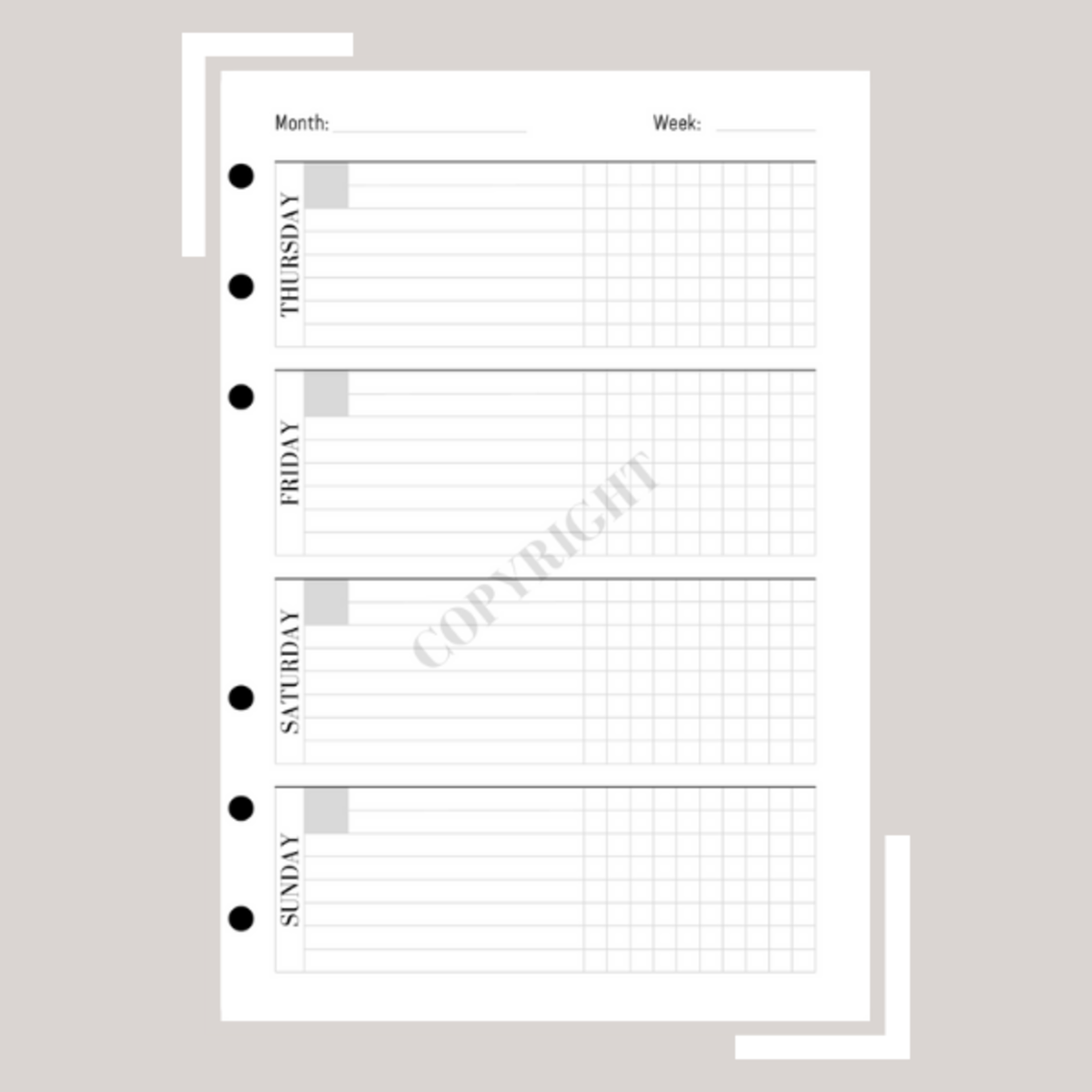 Weekly Planner Horizontaal A5