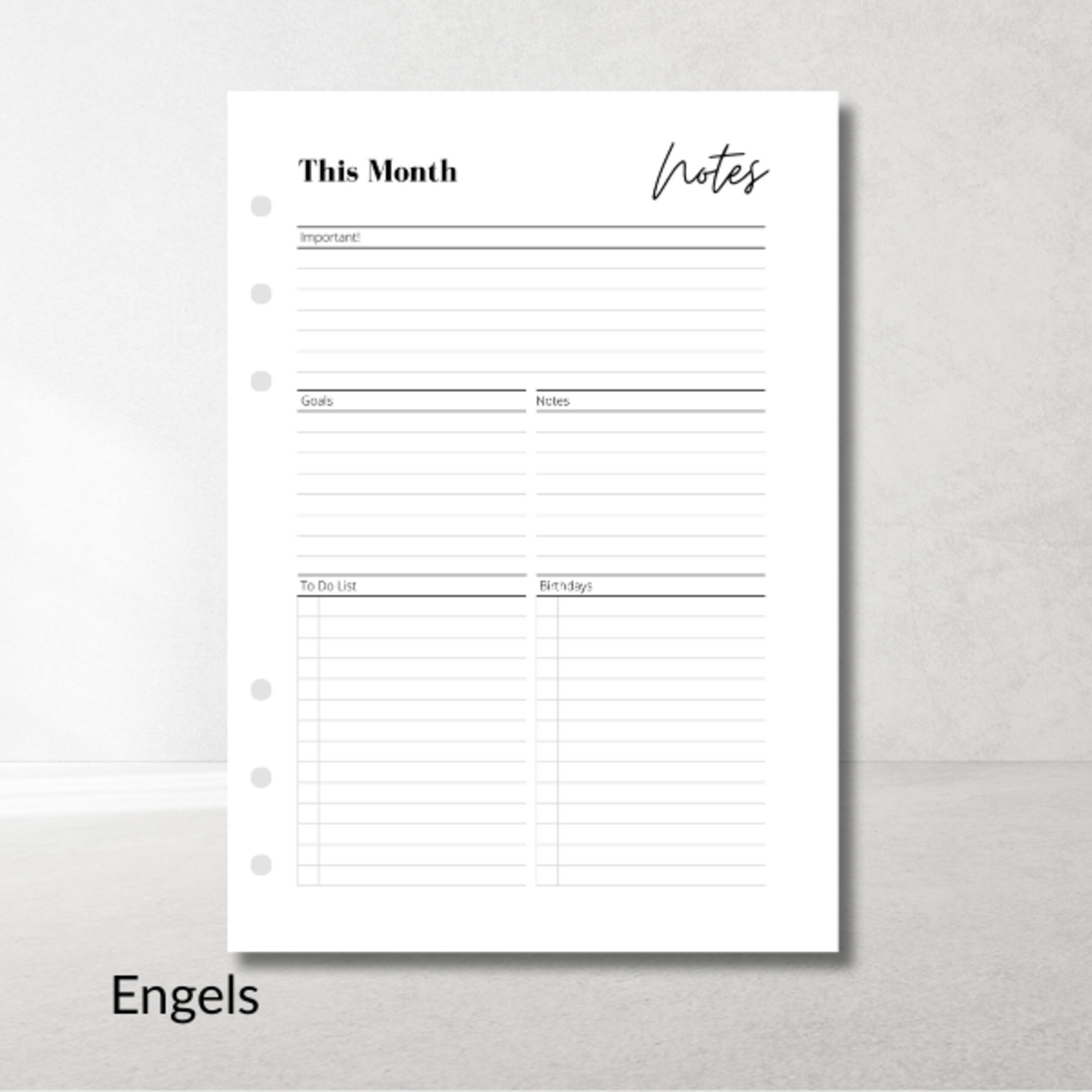 Complete A5 Ring Binder Planner Agenda Beige – 20 mm rings