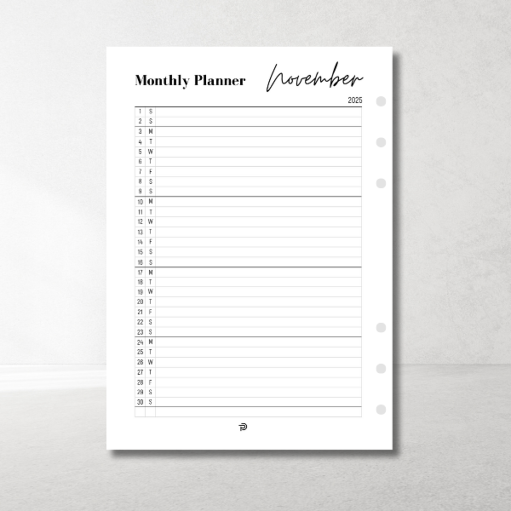 A5 Ringbandplanner Inhoud Gedateerde Maandplanner – compact & overzichtelijk