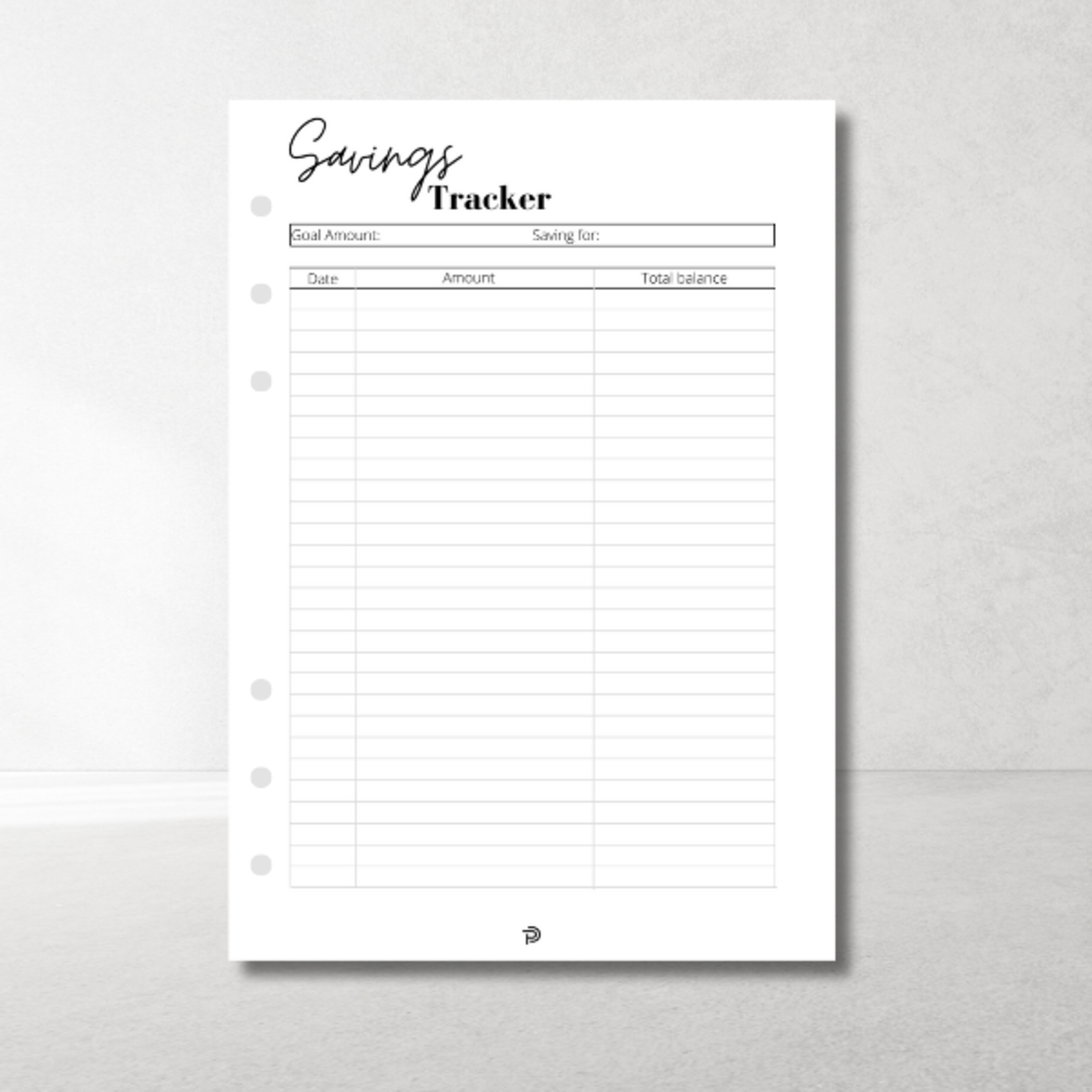 A5 Ringbandplanner Inhoud Spaartracker – spaar met overzicht & motivatie