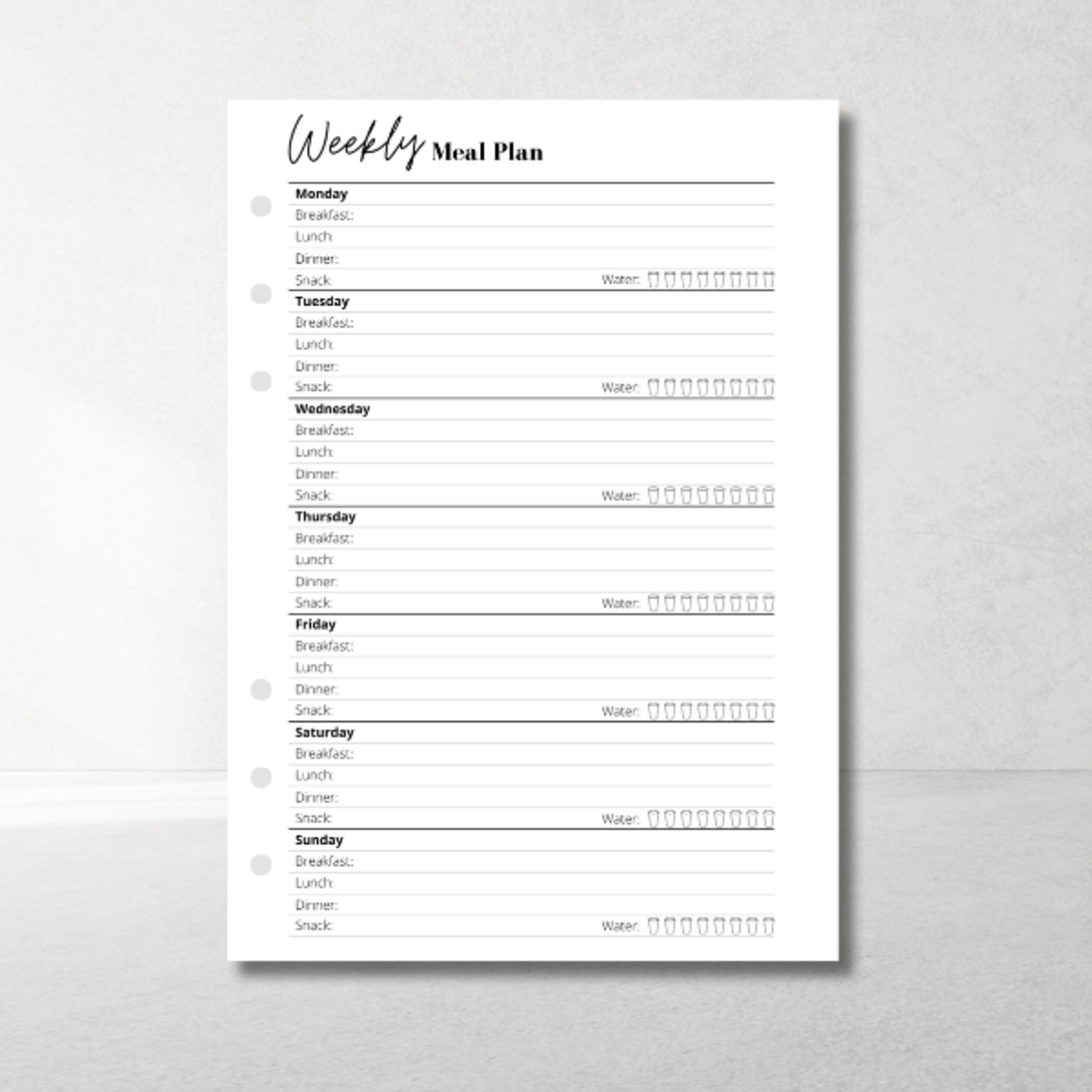 A5 Ring Binder Planner Weekly Meal Planner Inserts – plan smart & healthy
