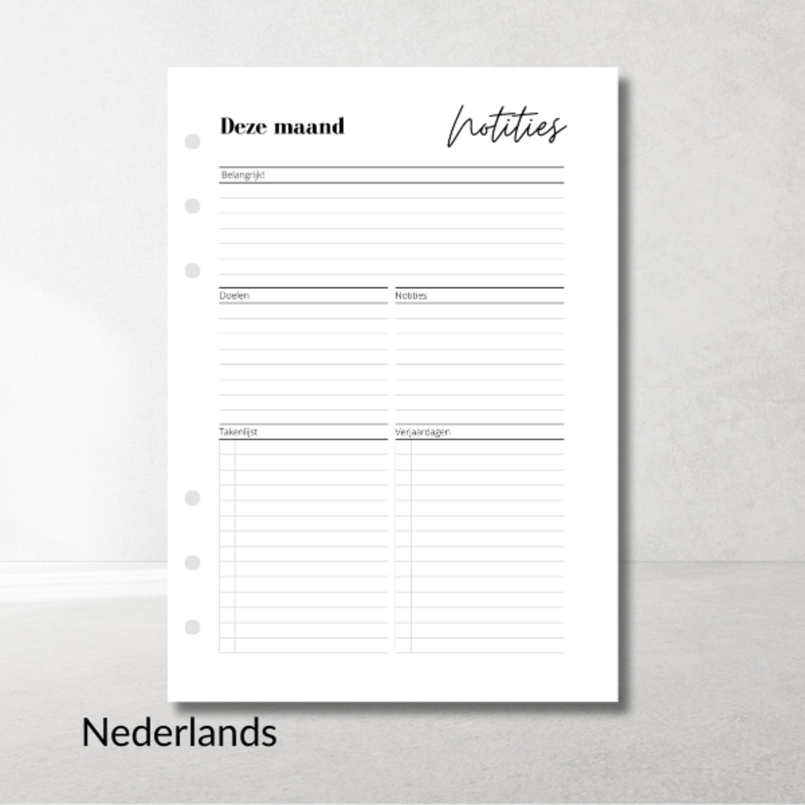 Complete A5 White Croco Ring Binder Planner – stylish & spacious with 30 mm rings