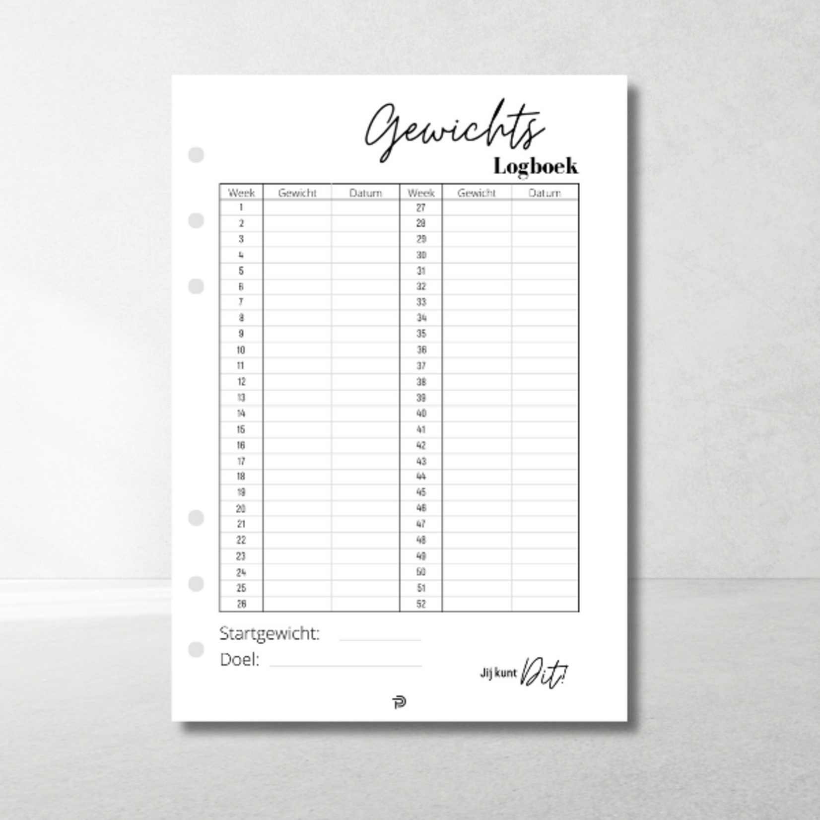 A5 Ring Binder Planner Health Inserts – goals, trackers & progress