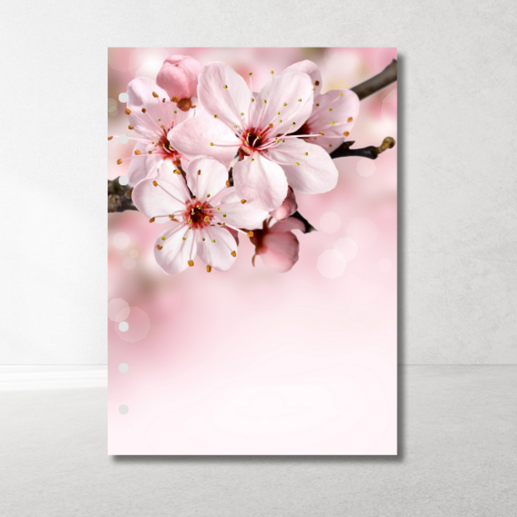 A5 Planner Insert Cards Pink Flowers – set of 6, 6 designs