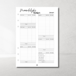 A5 Ring Binder Planner Finance Inserts