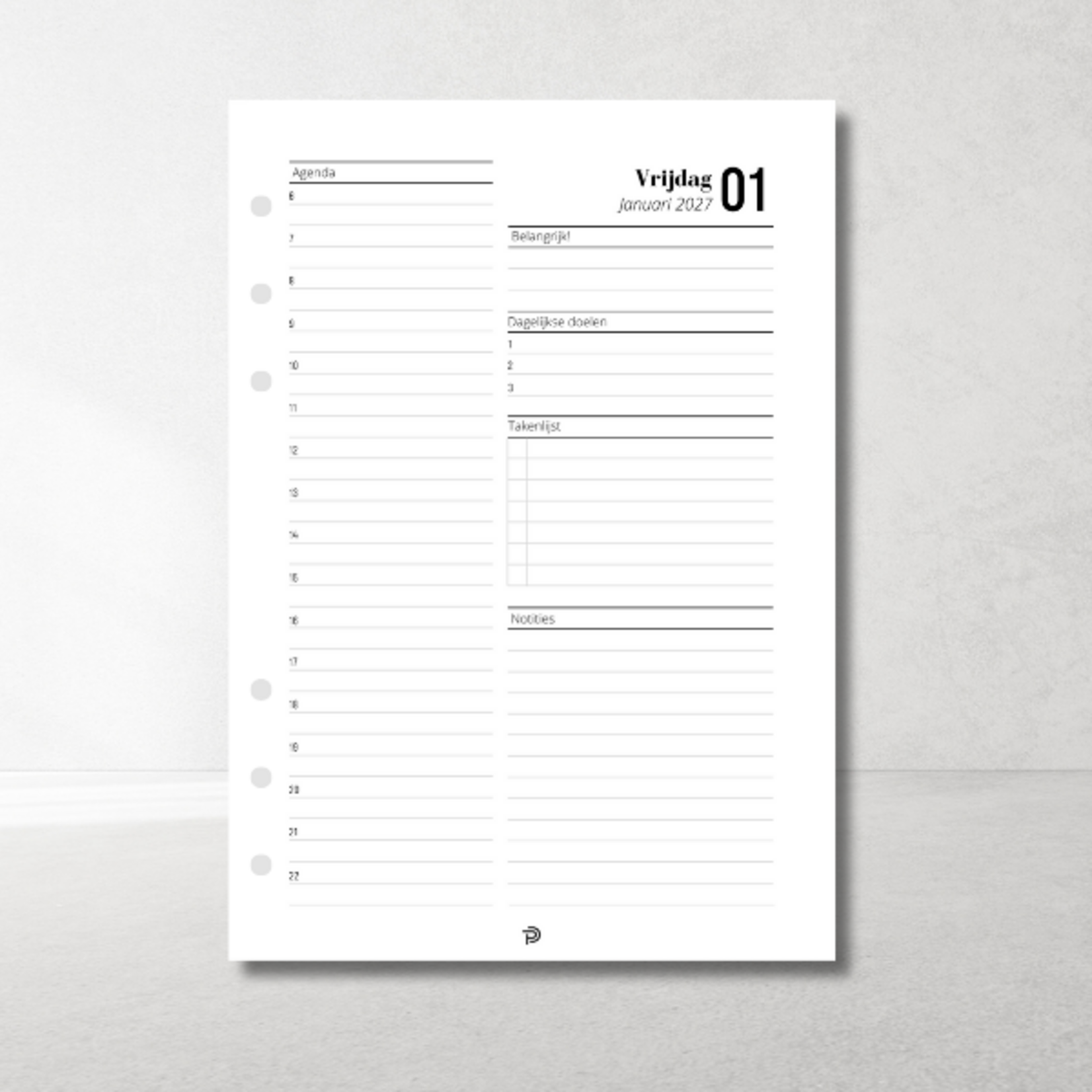 A5 Ringbandplanner Gedateerde Dagplanner – extra overzicht per dag