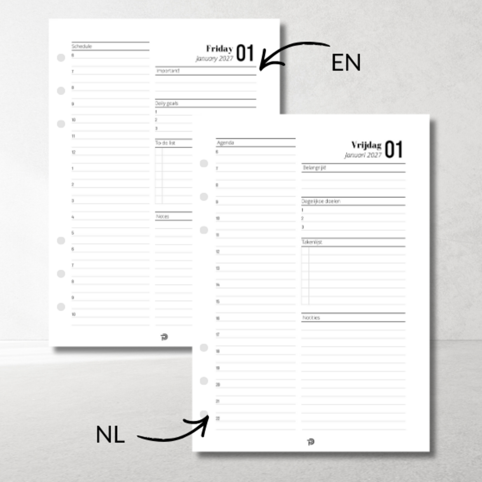 A5 Ringbandplanner Gedateerde Dagplanner – extra overzicht per dag