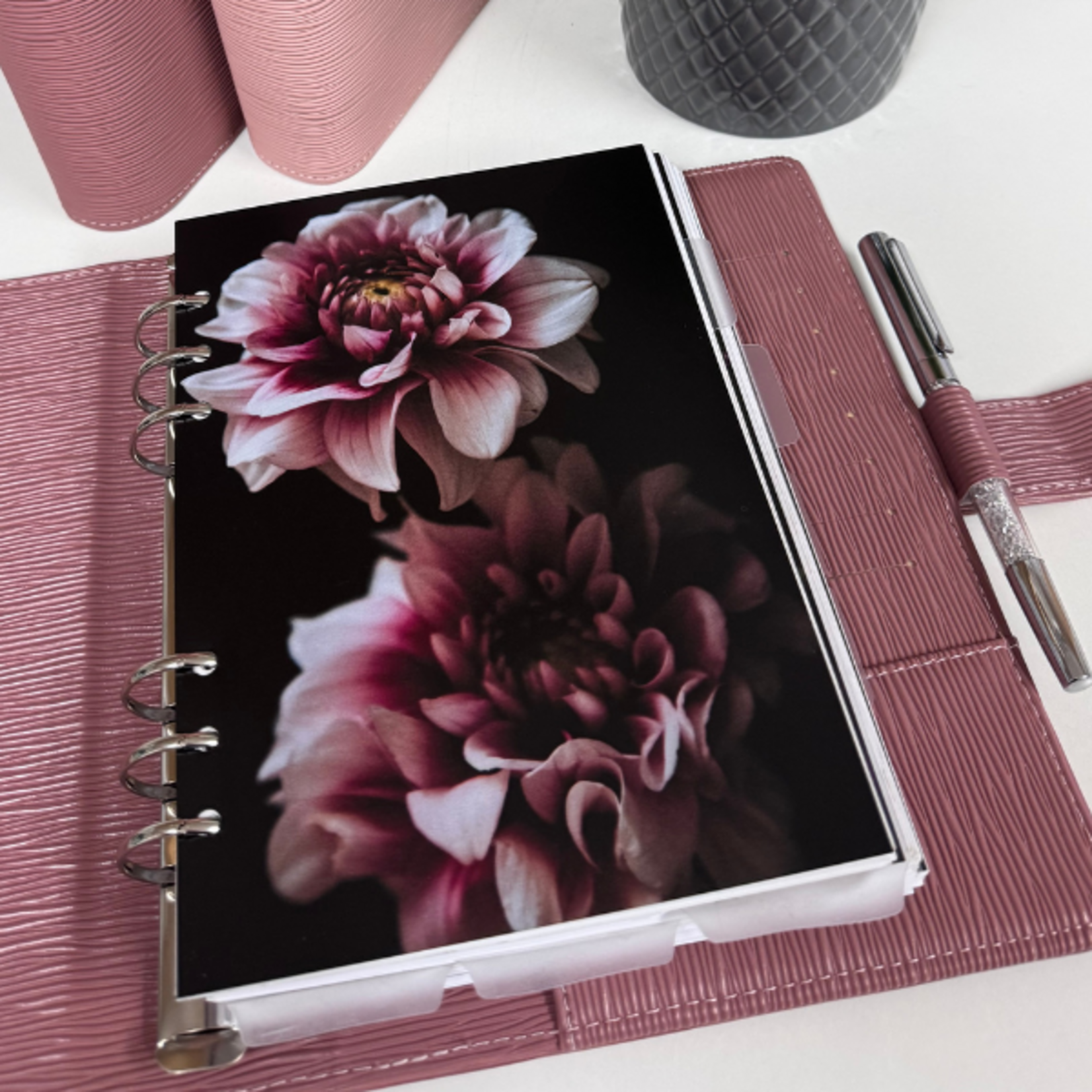 A5 Planner Inlegkaarten Dark Flowers – set van 6, 6 designs