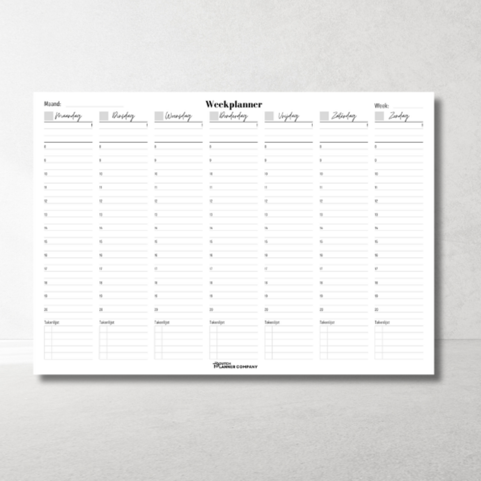 A4 Bureau Weekplanner – 40 weken overzicht voor werk en gezin