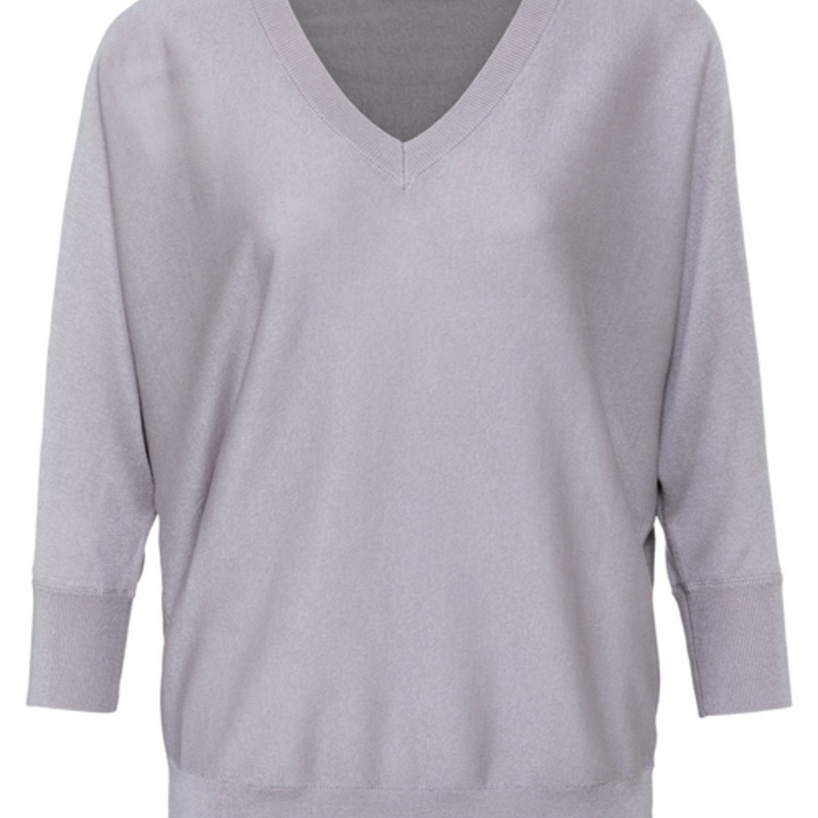 YAYA Sweater with batwing sleeves and V-neckline