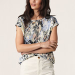 Soaked In Luxury Zaya Top  Parsnip Abstract Print