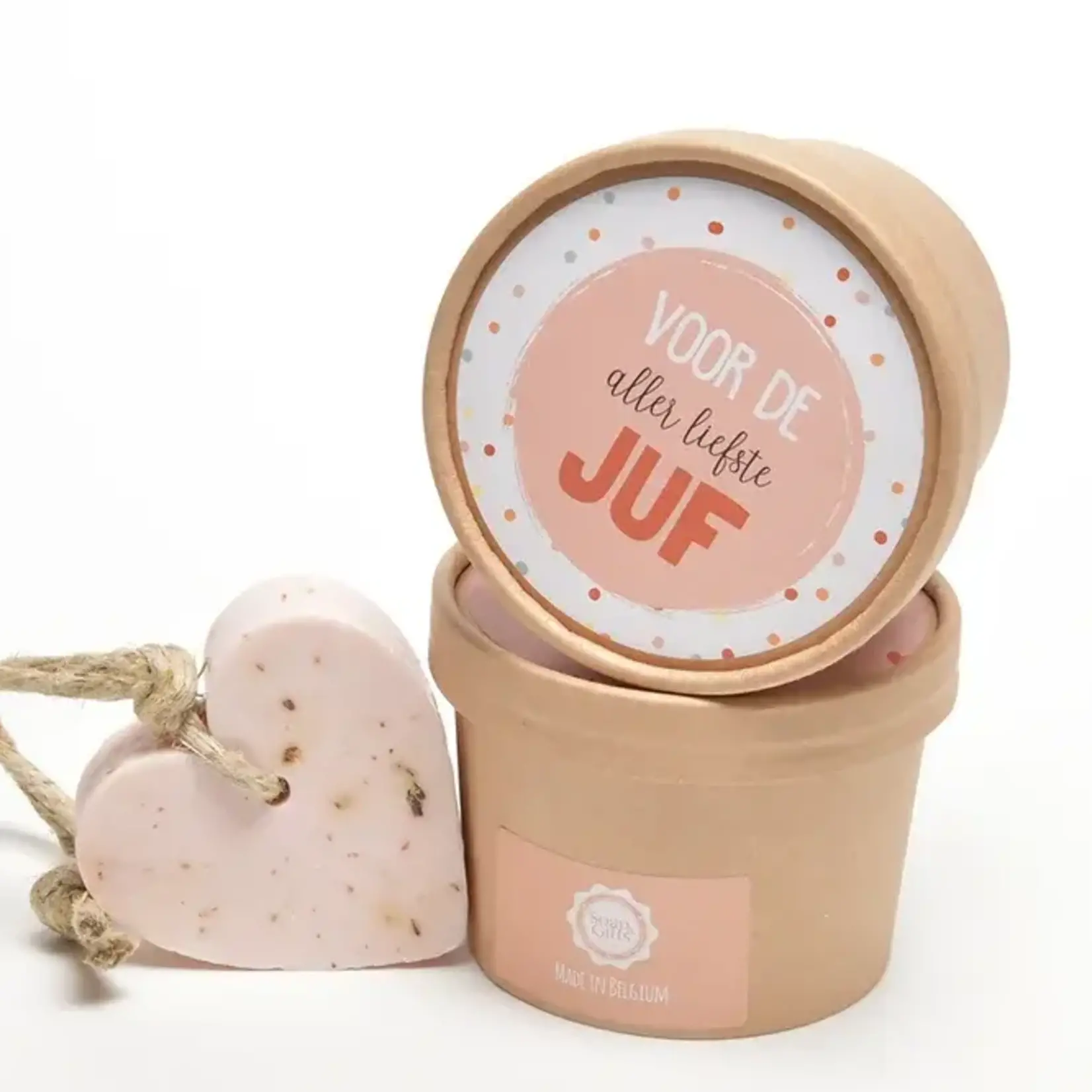 Soap & Gifts Soap in a Bowl Met Hartzeep " Voor De Allerliefste Juf"