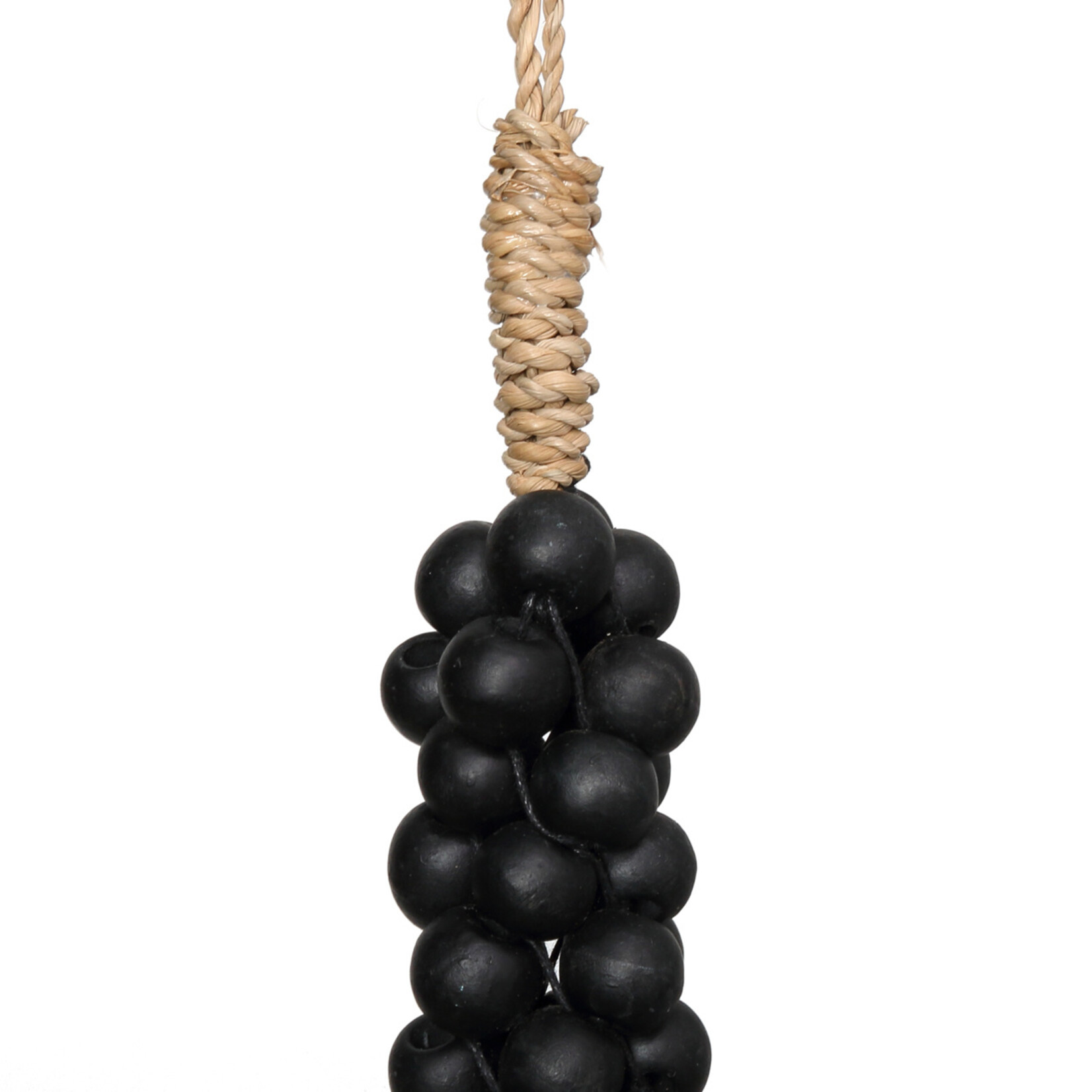 Bazar Bizar De Wooden Beads met Katoen Hangdecoratie - Zwart