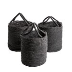 ORIGINAL HOME Original Home Seagrass Baskets Black - Set Of 3
