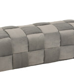 J-Line Pouf 3-Persoons Textiel/Hout Lichtgrijs