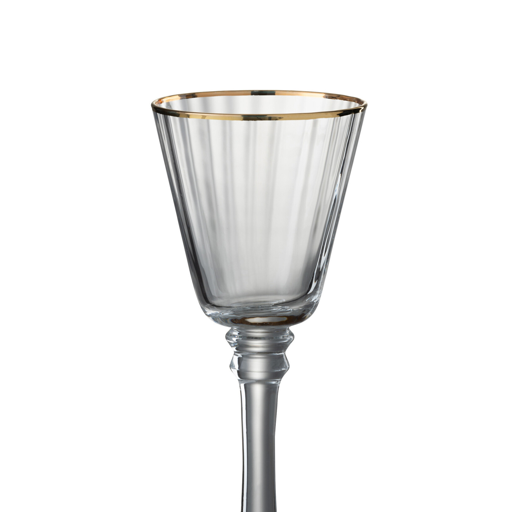 J-Line Drinkglas Witte Wijnglas Transparant/Goud