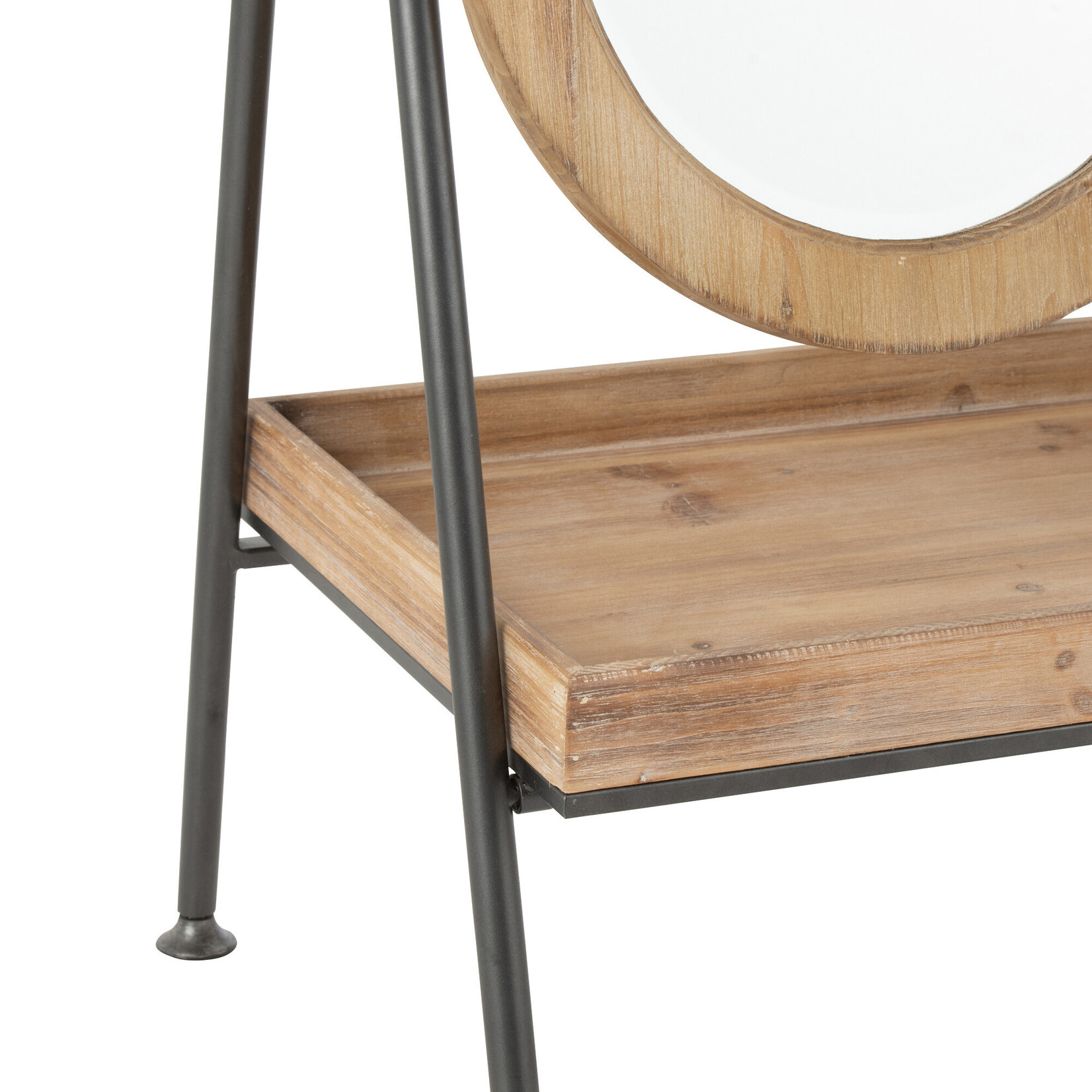 J-Line Spiegel Staand+Plank Metaal/Hout Bruin