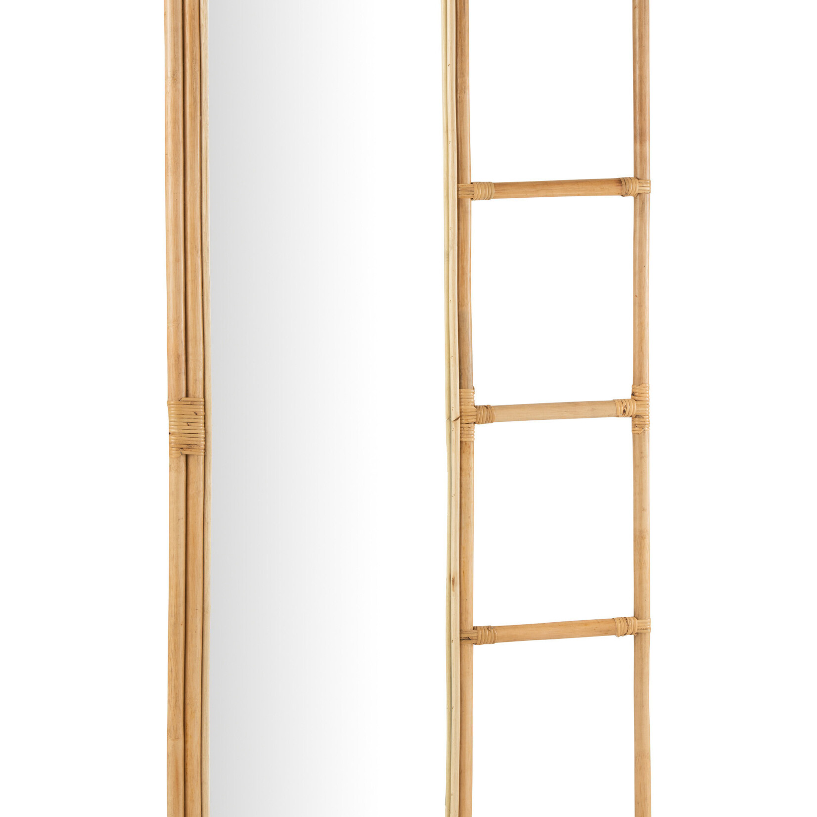 J-Line Spiegel-Ladder Rotan Natuurlijk