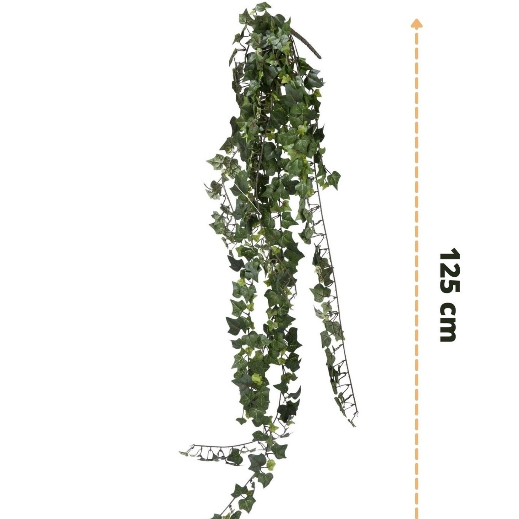 Greenmoods Kunstmatige klimop hangplant van 125 cm, brandvertragend.