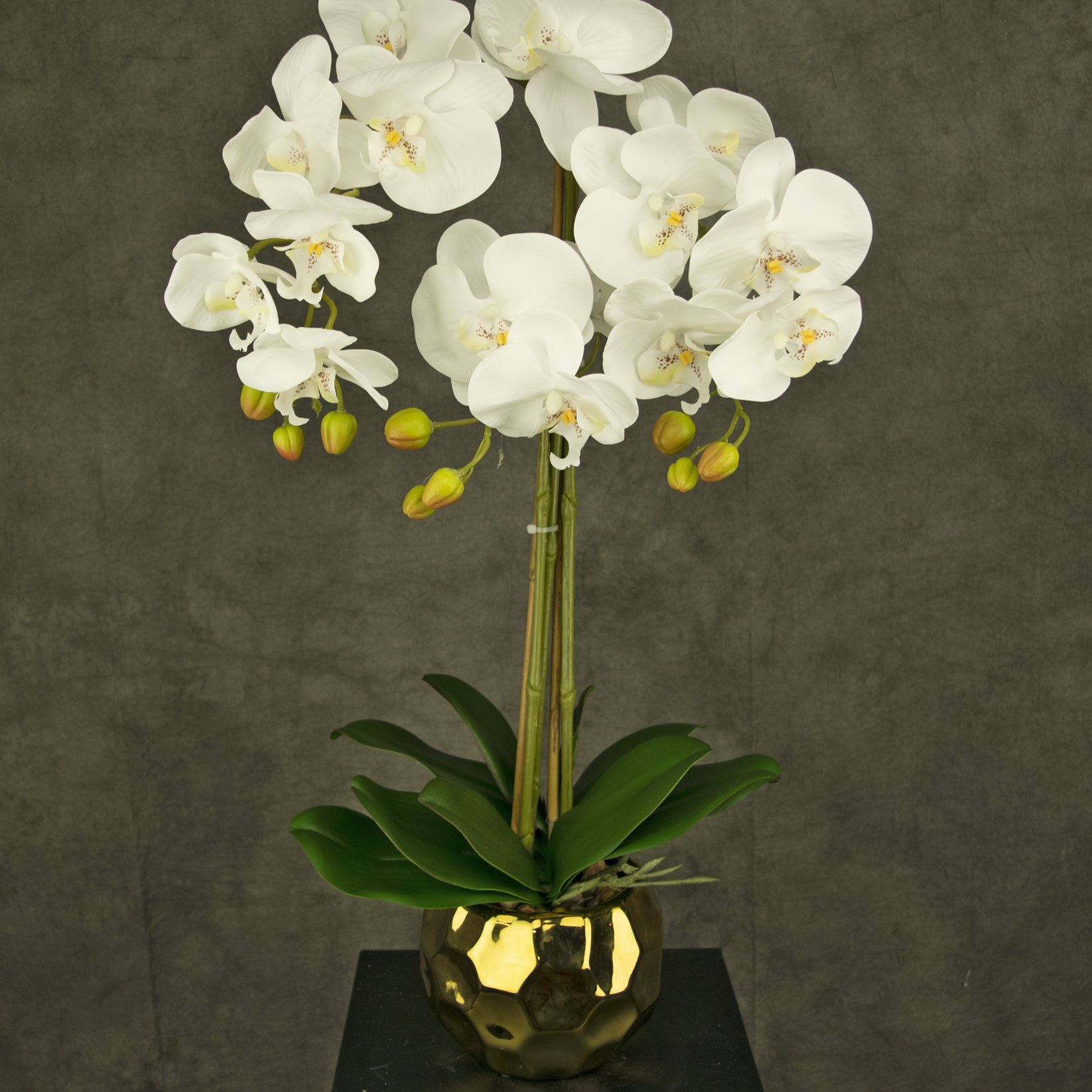 Greenmoods Kunst Orchidee 52 cm wit in gouden pot