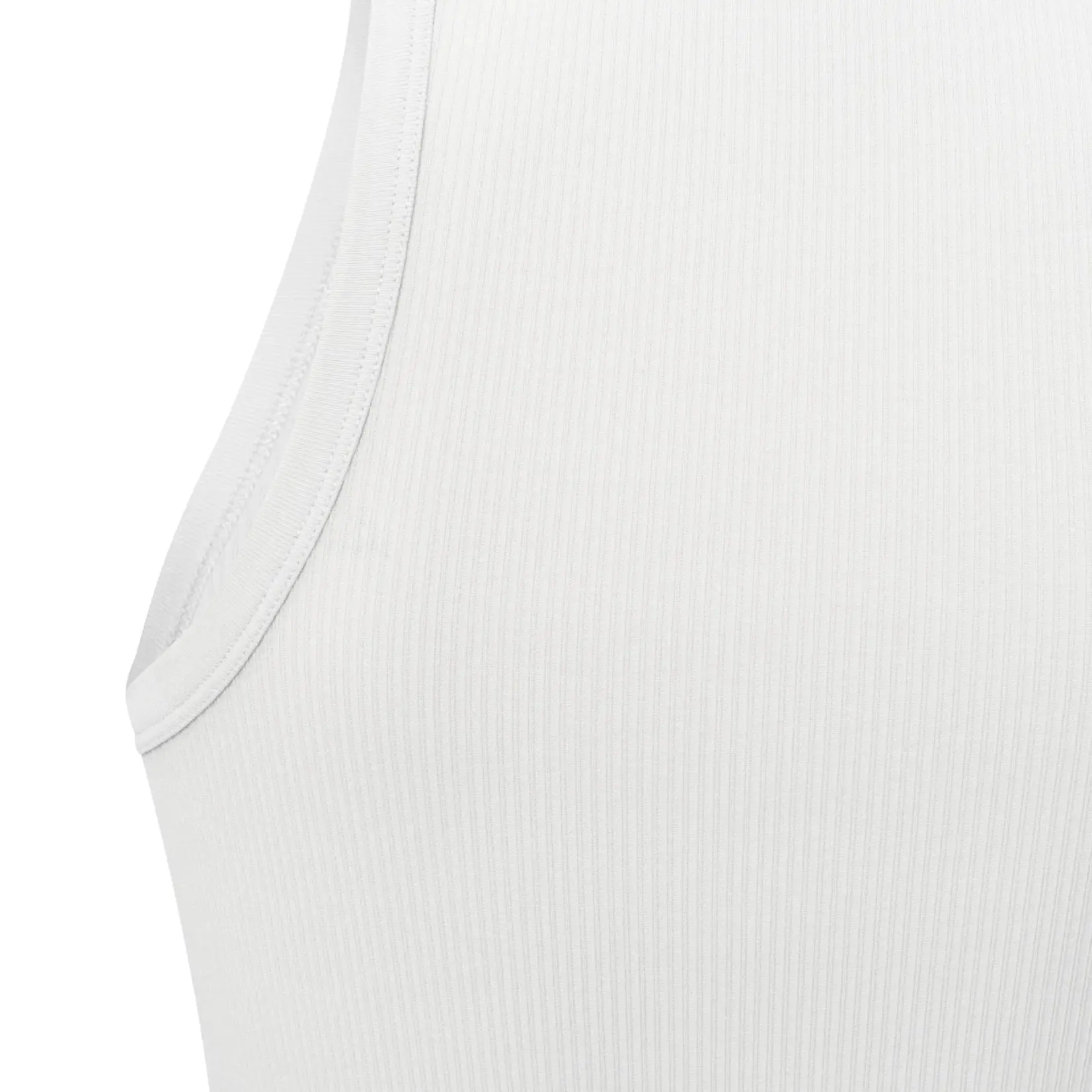 YAYA Geribde Singlet Met Hoge Ronde Hals In Biologisch Katoen Blanc De Blanc White