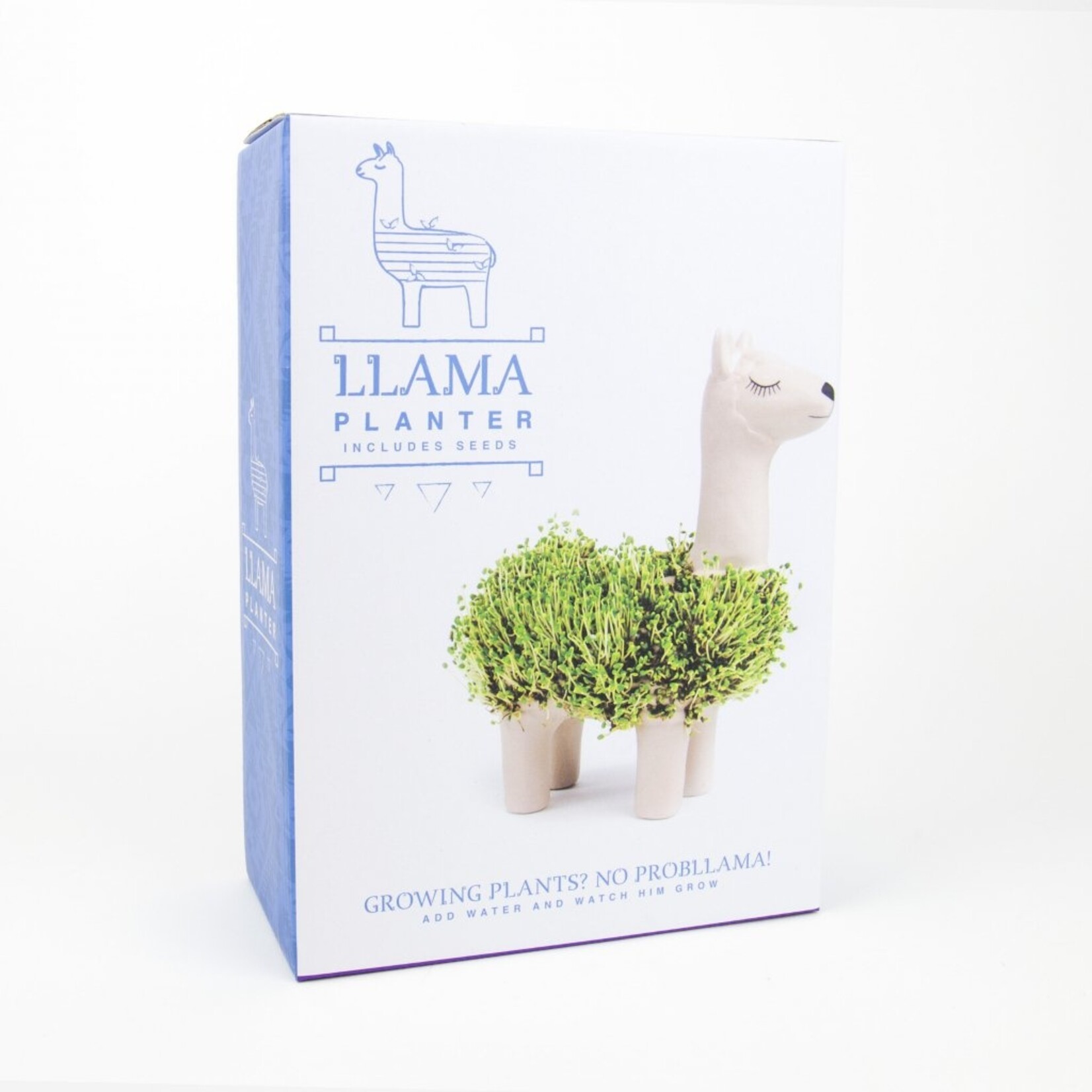 Gift Republic  Llama Plantenbak met zaden (steengoed)